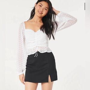 Hollister Long Sleeve Cinch Peplum Top